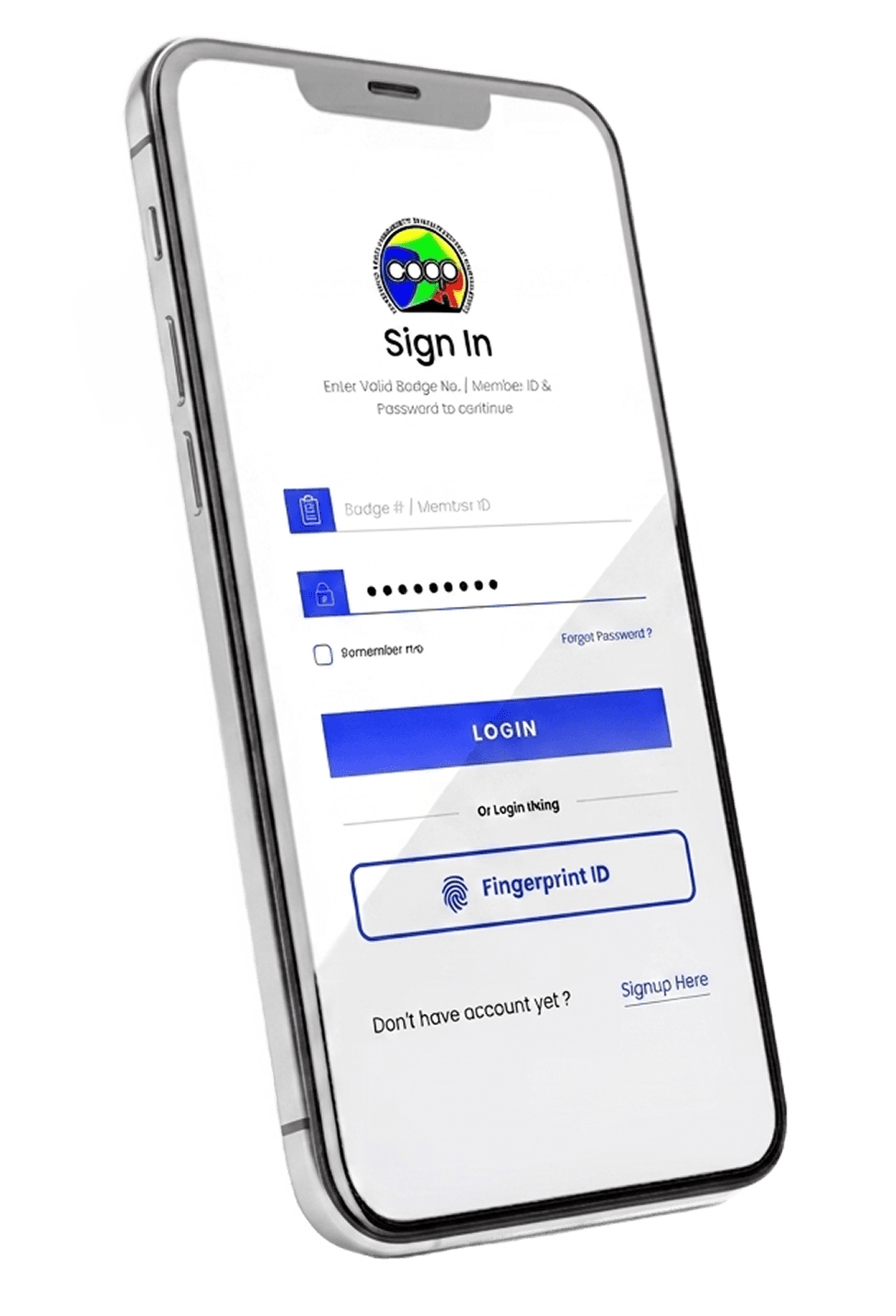 Fairchild Cooperative mobile app sign-in screen
